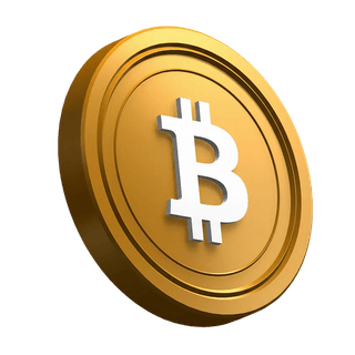 Bitcoin (BTC)-mønt vist på skrå i hero-sektionens design